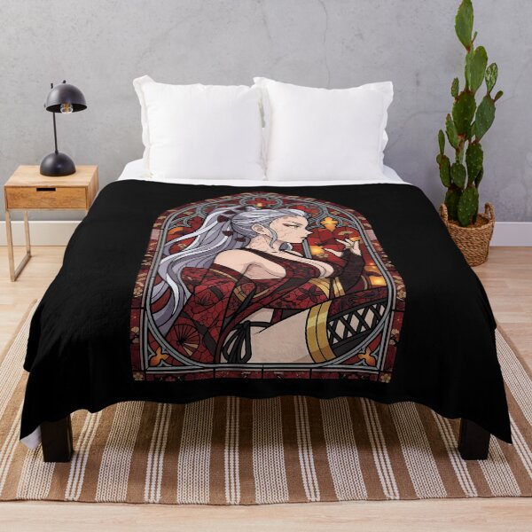 Item preview, Daki Demon Slayer Crimson Kimono Stained Glass designed and sold by mildaclairmo.