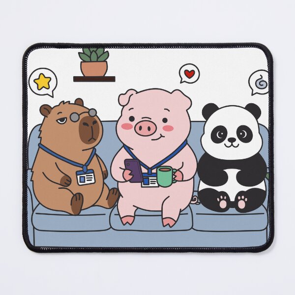 Item preview, Chonkibao Squad - Office Break Chill Time (Capybara, Pig & Panda) designed and sold by Chonkibao.