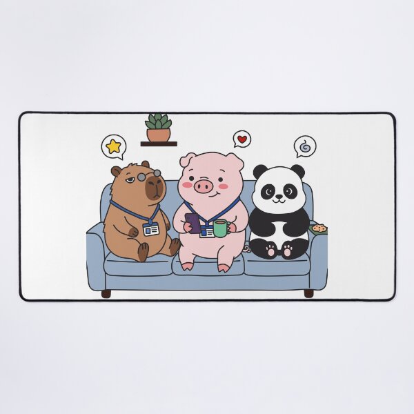 Item preview, Chonkibao Squad - Office Break Chill Time (Capybara, Pig & Panda) designed and sold by Chonkibao.