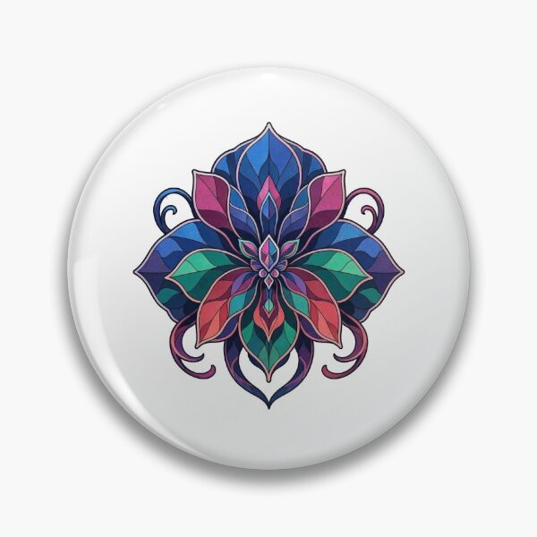 Item preview, Vibrant Stained Glass Floral Mandala Art designed and sold by Owcomm.