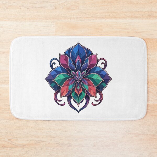 Item preview, Vibrant Stained Glass Floral Mandala Art designed and sold by Owcomm.