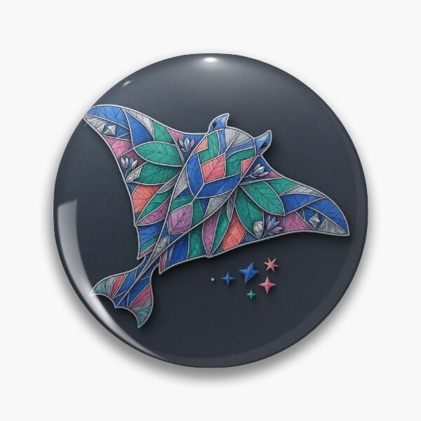 Item preview, Stained Glass Manta Ray Ocean Dream designed and sold by Owcomm.