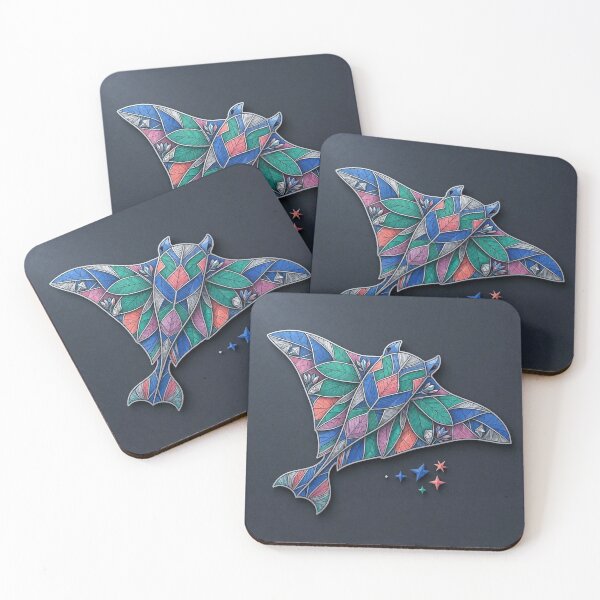 Item preview, Stained Glass Manta Ray Ocean Dream designed and sold by Owcomm.