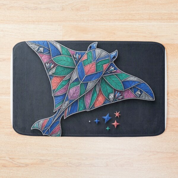 Item preview, Stained Glass Manta Ray Ocean Dream designed and sold by Owcomm.