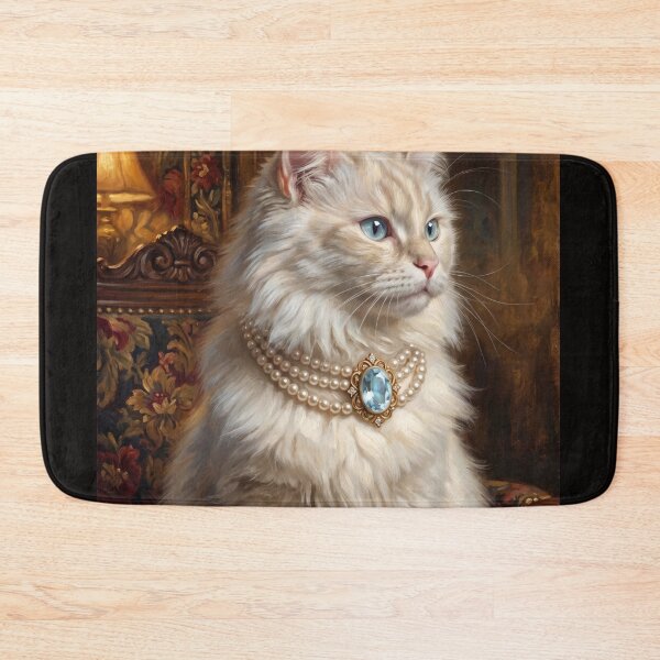 Item preview, Royal White Cat Blue Gemstone designed and sold by The Real Beast Art.