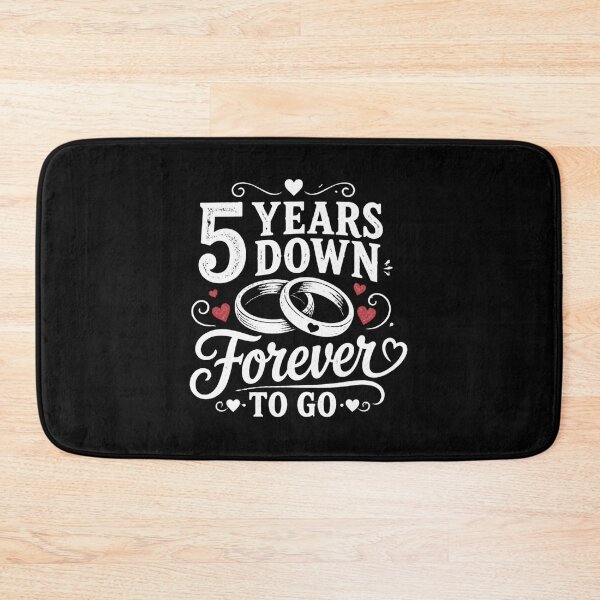 Item preview, 5 Years Down Forever To Go 5th Wedding Anniversary Gift for Couples Men Women designed and sold by Mozaic Clothes.