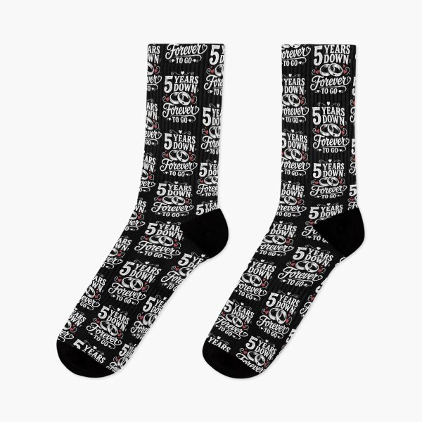 Item preview, 5 Years Down Forever To Go 5th Wedding Anniversary Gift for Couples Men Women designed and sold by Mozaic Clothes.