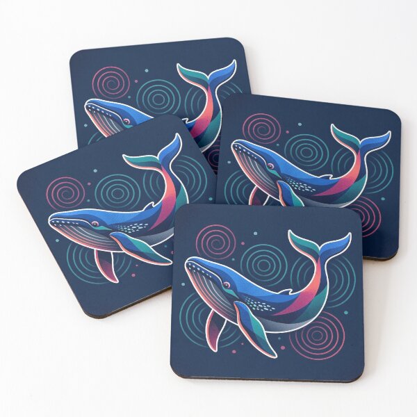Item preview, Colorful Blue Whale Geometric Ocean Waves designed and sold by Owcomm.