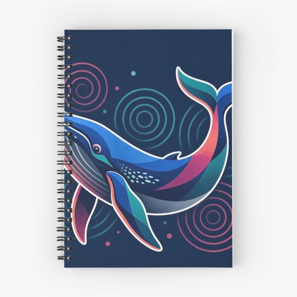 Item preview, Colorful Blue Whale Geometric Ocean Waves designed and sold by Owcomm.