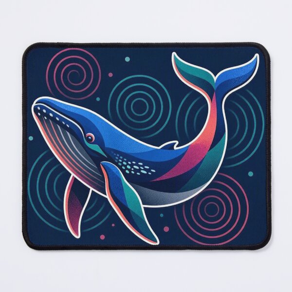 Item preview, Colorful Blue Whale Geometric Ocean Waves designed and sold by Owcomm.