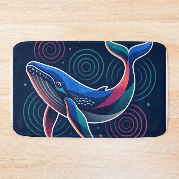 Item preview, Colorful Blue Whale Geometric Ocean Waves designed and sold by Owcomm.