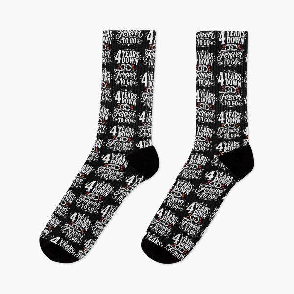 Item preview, 4 Years Down Forever To Go 4th Wedding Anniversary Gift for Couples Men Women designed and sold by Mozaic Clothes.
