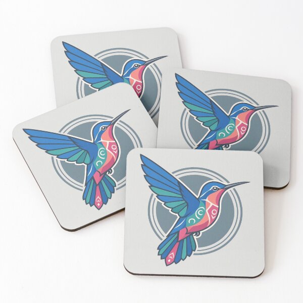 Item preview, Colorful Geometric Hummingbird Bird Art Print designed and sold by Owcomm.