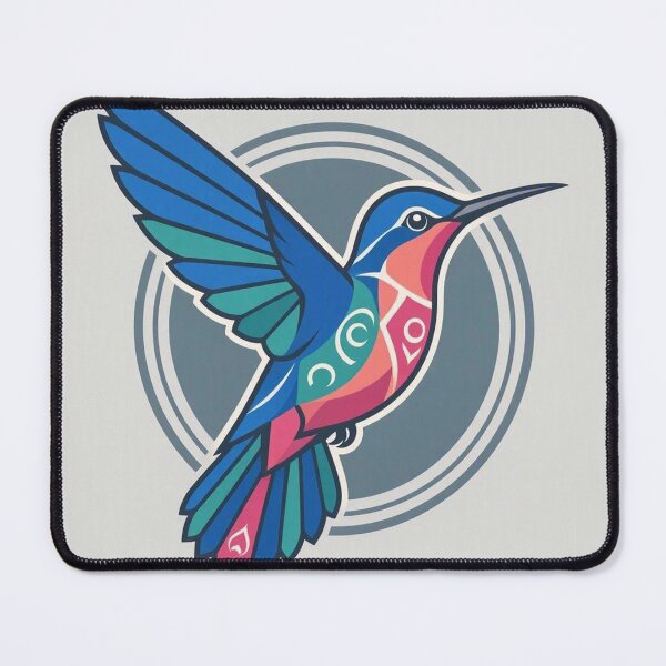 Item preview, Colorful Geometric Hummingbird Bird Art Print designed and sold by Owcomm.