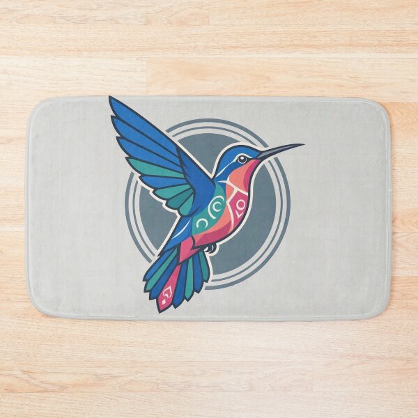 Item preview, Colorful Geometric Hummingbird Bird Art Print designed and sold by Owcomm.