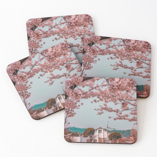 Item preview, Cherry Blossom Village Beneath Mountain Peak designed and sold by Nightwindow.