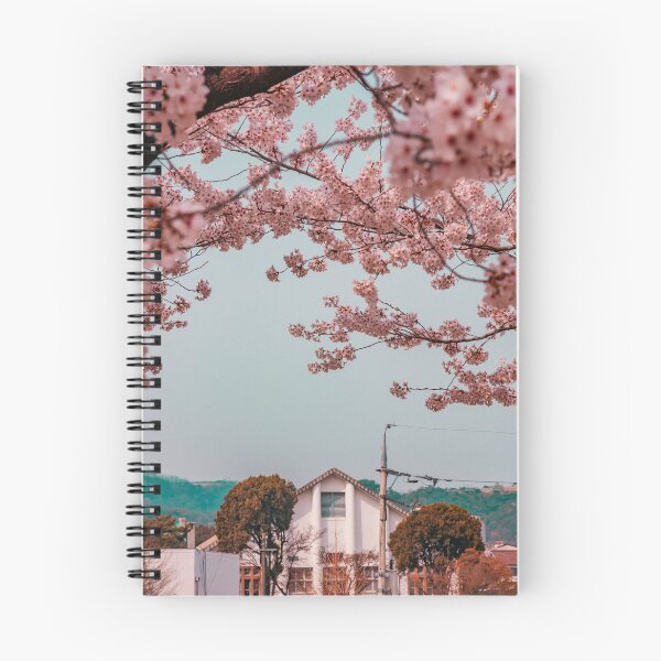 Item preview, Cherry Blossom Village Beneath Mountain Peak designed and sold by Nightwindow.