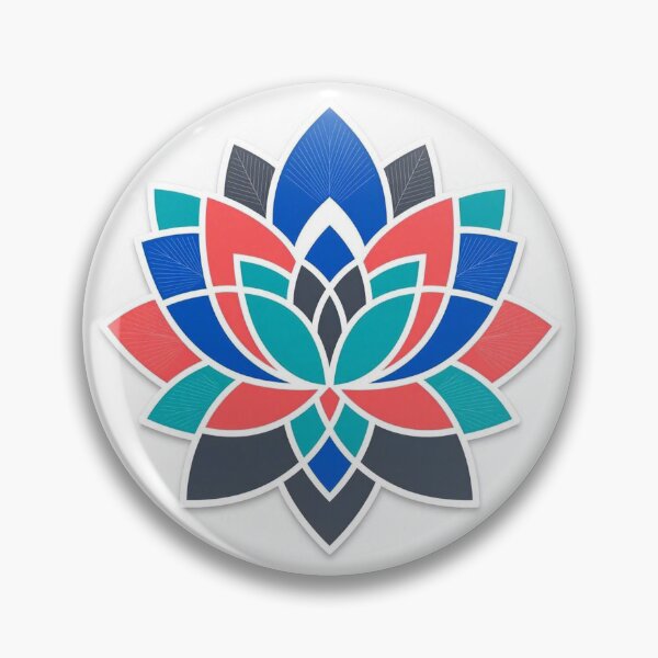 Item preview, Geometric Lotus Flower Mandala Vibrant Blue and Red designed and sold by Owcomm.
