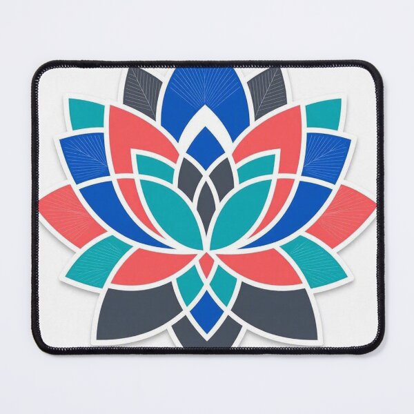Item preview, Geometric Lotus Flower Mandala Vibrant Blue and Red designed and sold by Owcomm.