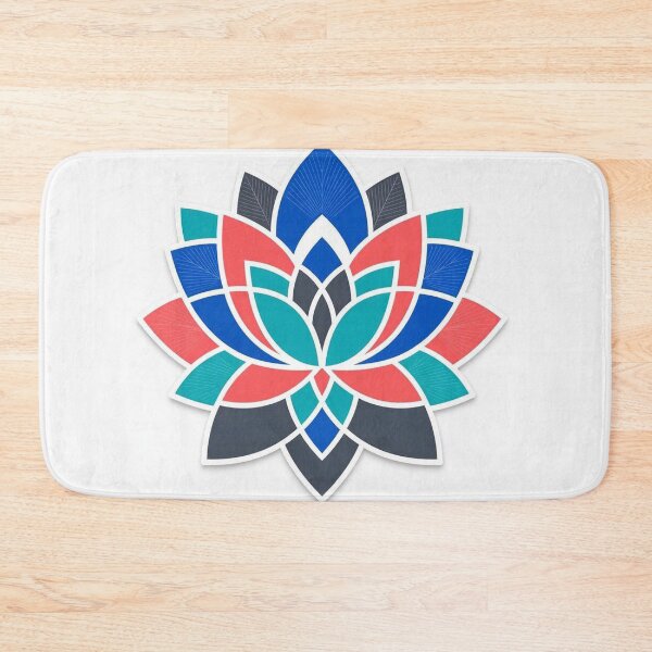 Item preview, Geometric Lotus Flower Mandala Vibrant Blue and Red designed and sold by Owcomm.