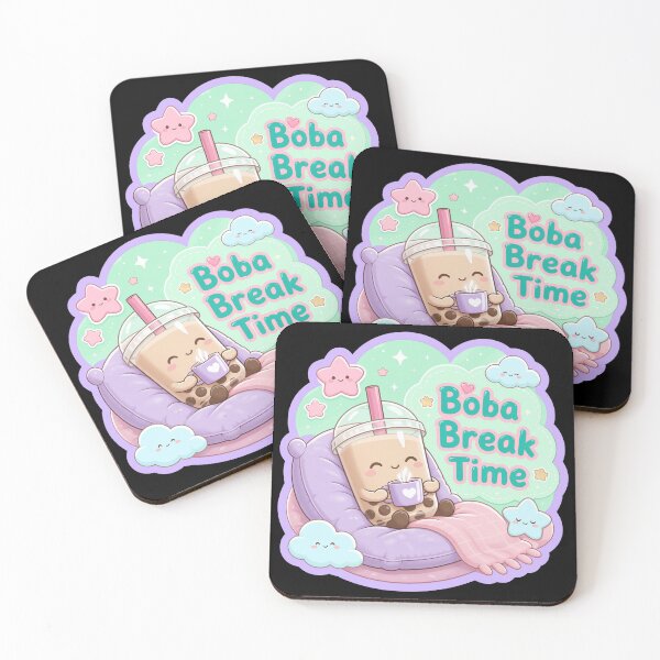 Item preview, Cute Boba Drink Cozy Break Time Kawaii designed and sold by DesertMoonArts.