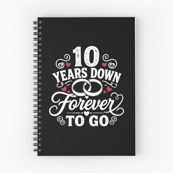 Item preview, 10 Years Down Forever To Go 10th Wedding Anniversary Gift for Couples Men Women designed and sold by Mozaic Clothes.