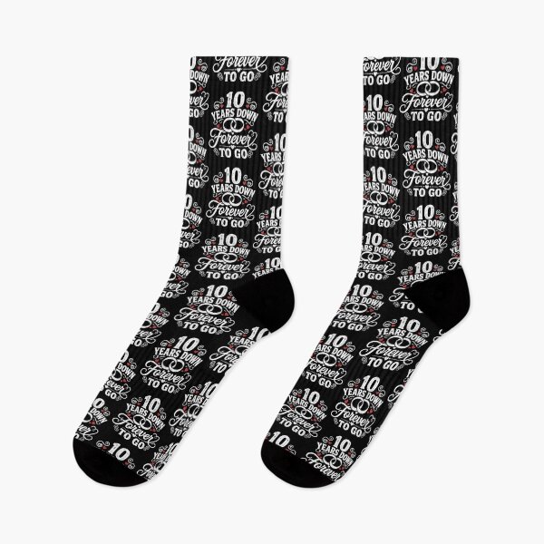 Item preview, 10 Years Down Forever To Go 10th Wedding Anniversary Gift for Couples Men Women designed and sold by Mozaic Clothes.