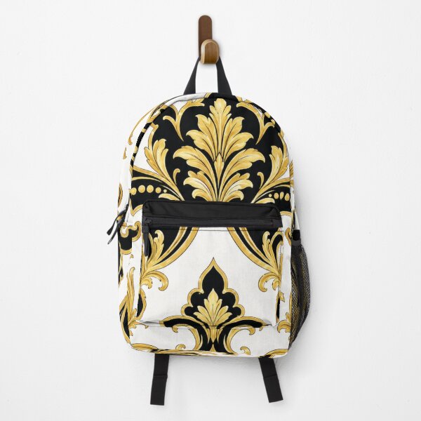 Item preview, White, Black & Gold Baroque-Damask designed and sold by DesignsByPrnces.