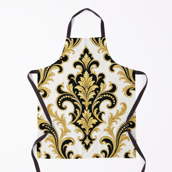 Item preview, White, Black & Gold Baroque-Damask designed and sold by DesignsByPrnces.