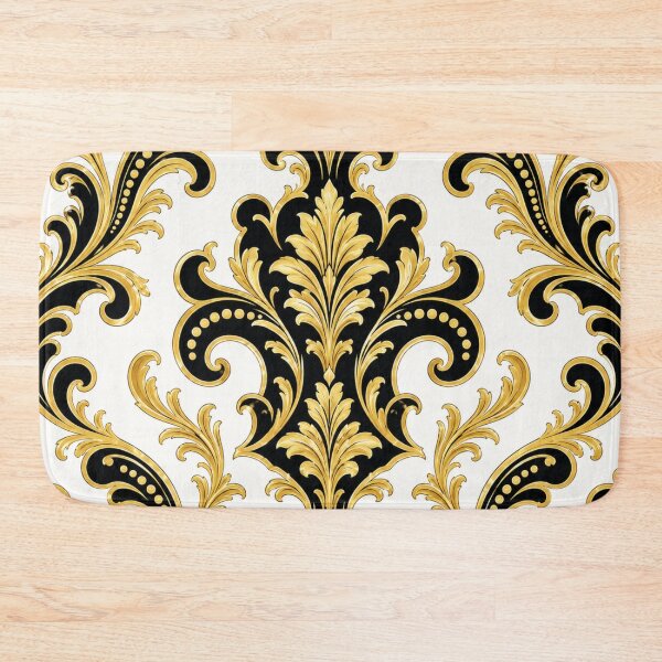 Item preview, White, Black & Gold Baroque-Damask designed and sold by DesignsByPrnces.