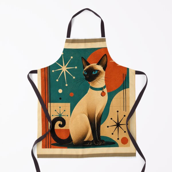 Item preview, Mid Century Modern Atomic Siamese Cat Retro Graphic designed and sold by Retroteez.