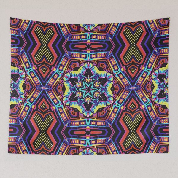 Item preview, Retro Future Mandala (pattern) designed and sold by Cathedral of Curiosity.