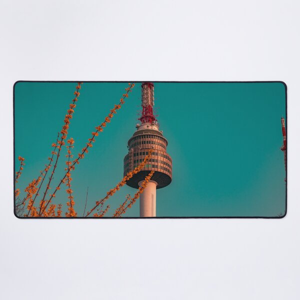 Item preview, N Seoul Tower with Golden Spring Branches designed and sold by Nightwindow.