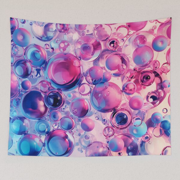 Item preview, Pink & Blue Crystal Bubbles – Dreamy Colorful Abstract Pattern designed and sold by IMuDesigner.