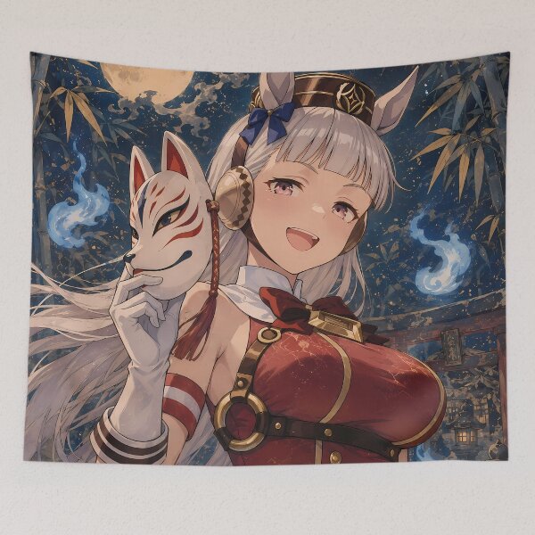 Item preview, Gold Ship Uma Musume Kitsune Moon Blue Flame Mystery designed and sold by mildaclairmo.