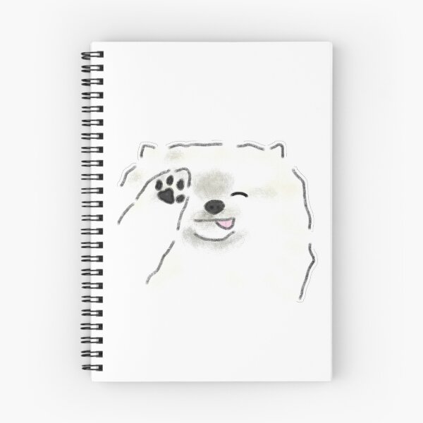 Aperçu de l'œuvre Cute Fluffy White Pomeranian Winking créée et vendue par raun.draw.