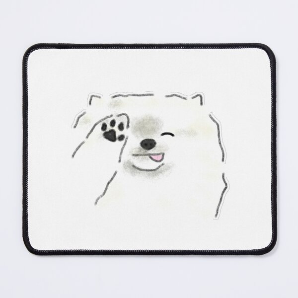 Item preview, Cute Fluffy White Pomeranian Winking designed and sold by raun.draw.