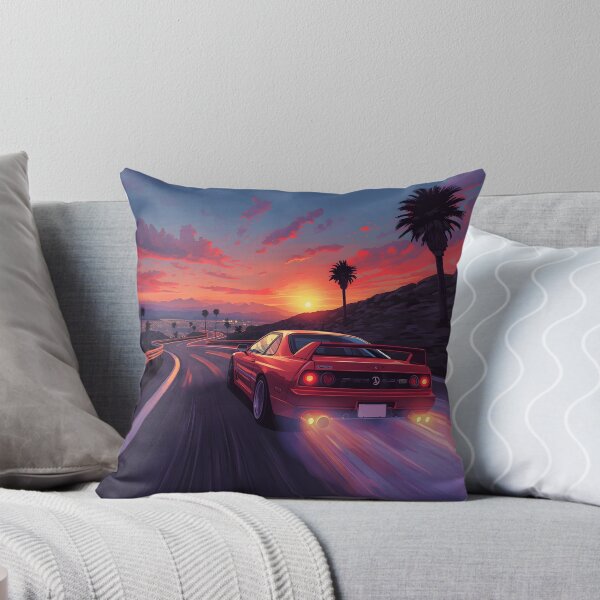 Item preview, 1990s Arcade Racer Retro Sports Car Sunset Gaming Art designed and sold by ThePixelArchive.