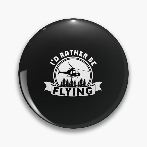 Item preview, I'd Rather Be Flying Helicopter Pine Trees Retro Emblem designed and sold by cwdwfrkeh.