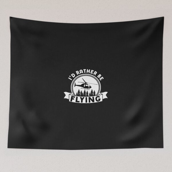 Item preview, I'd Rather Be Flying Helicopter Pine Trees Retro Emblem designed and sold by cwdwfrkeh.