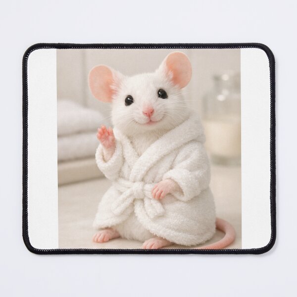 Item preview, Cozy Bathrobe White Fancy Mouse designed and sold by Sillytoe.