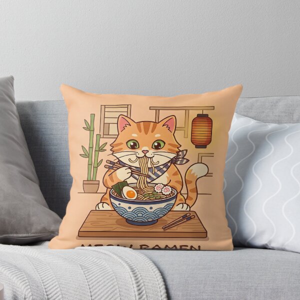 Item preview, Cute Cat Eating Ramen Kawaii Japanese Noodles designed and sold by ASN STUDIO.
