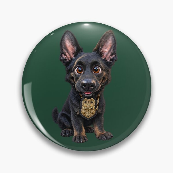Item preview, Rookie Police Detective in Training K9 Big Eared Pup designed and sold by RescueHeart10.