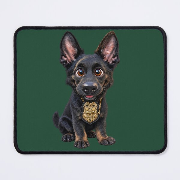 Item preview, Rookie Police Detective in Training K9 Big Eared Pup designed and sold by RescueHeart10.