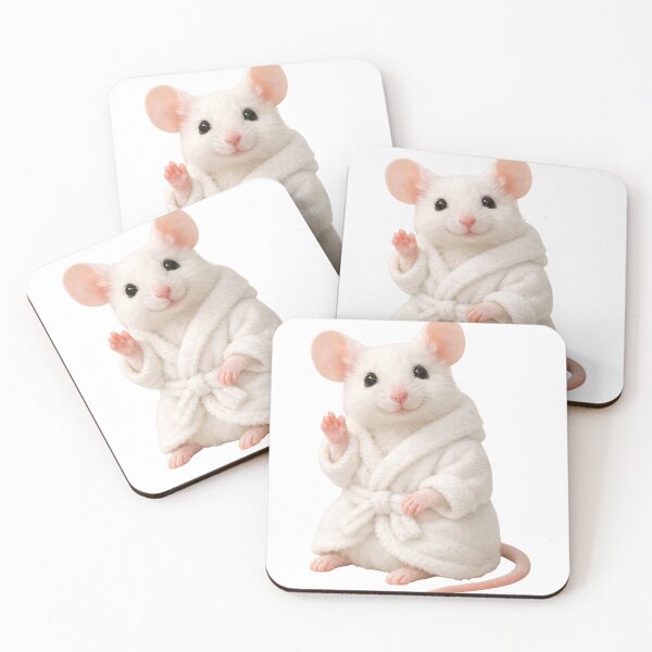 Item preview, Relaxing Bathrobe White Fancy Mouse designed and sold by Sillytoe.