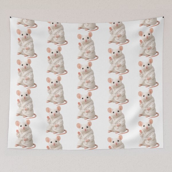 Item preview, Relaxing Bathrobe White Fancy Mouse designed and sold by Sillytoe.