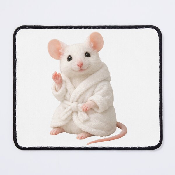 Item preview, Relaxing Bathrobe White Fancy Mouse designed and sold by Sillytoe.