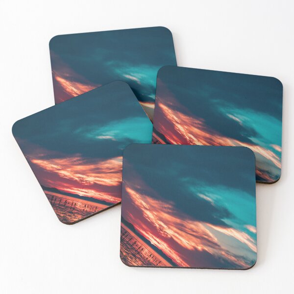 Item preview, Diagonal Fiery Sunset Over Twilight Ocean designed and sold by Nightwindow.