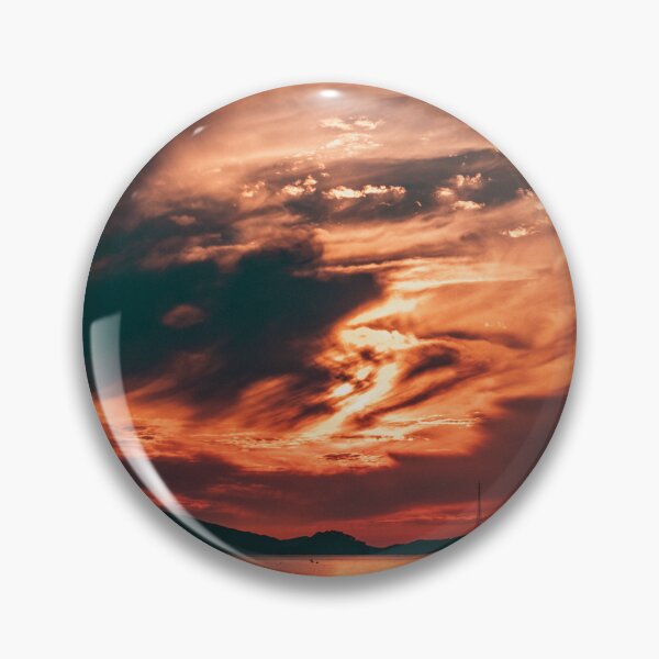 Item preview, Fiery Sunset Sky Over Peaceful Coastal Shore designed and sold by Nightwindow.