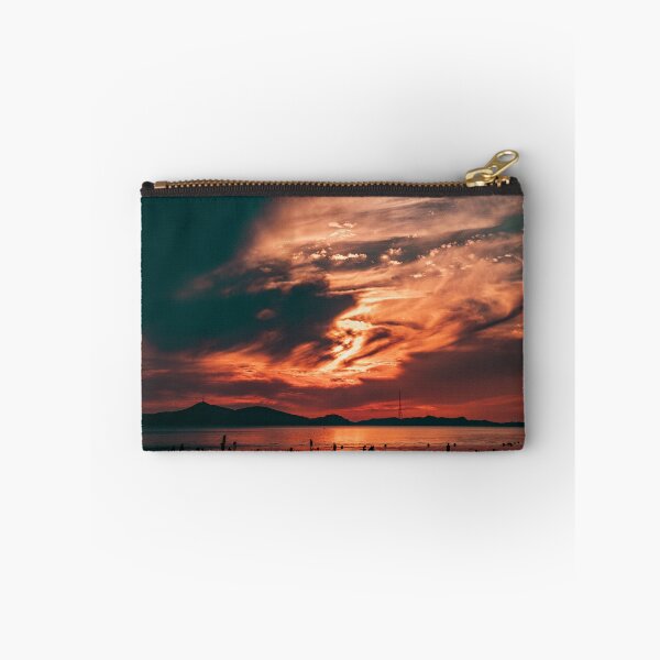 Item preview, Fiery Sunset Sky Over Peaceful Coastal Shore designed and sold by Nightwindow.